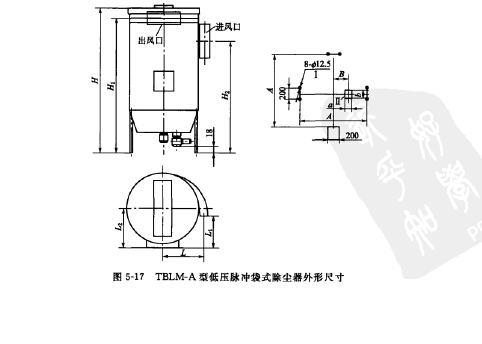 TBLM-A型低壓脈沖袋式除塵器外形尺寸 TBLM-A型低壓脈沖袋式除塵器外形尺寸