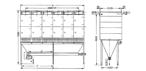 LYC型旁插脈沖噴吹扁袋式除塵器 LYC型旁插脈沖噴吹扁袋式除塵器